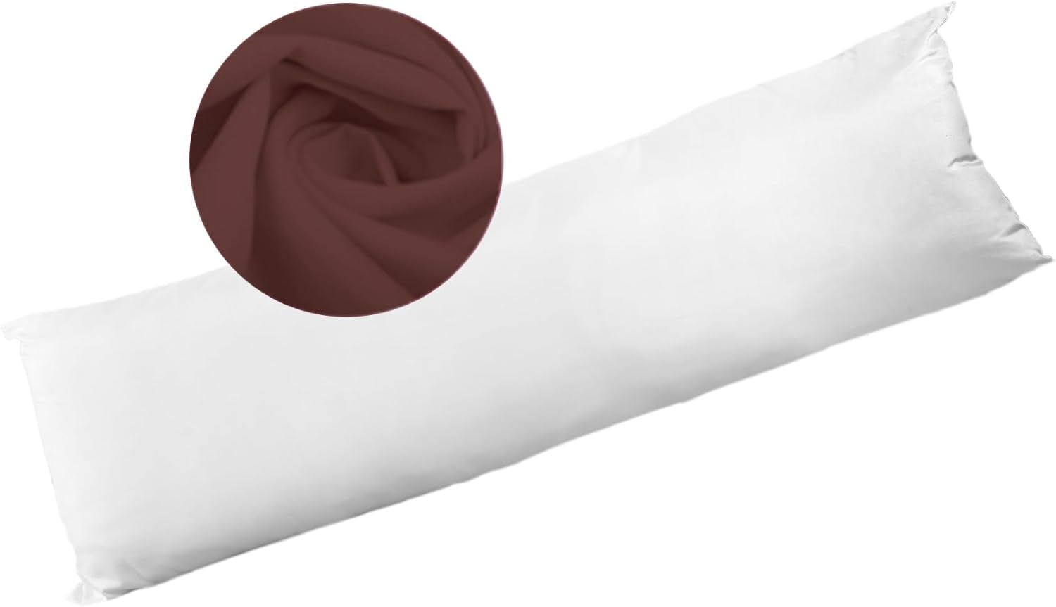 Bolster Pillow Hollowfibre Filled with Free Pillowcase - Single / Wine
