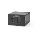 Nedis Digital Audio Splitter | 2-way | Connection input: TosLink Female to Connection output: 2x TosLink | Push Button | Metal | Black