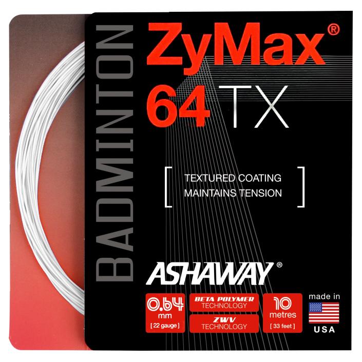 Ashaway ZyMax 64 TX Badminton String Set - White