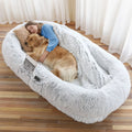 Human Dog Bed, Large Size Fits You And Pets, Washable Faux Fur Dog Bed For People Doze Off, Napping Orthopedic Dog Bed, - Gray / 6XL71Lx45Wx12Th