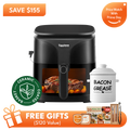 Tastee Sensor Magic Smart Air Fryer (Ceramic Coated Basket) +Ceramic Bacon Grease Container