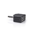Nedis Stereo Audio Adapter | 3.5 mm Male | 2x 3.5 mm Female | Nickel Plated | Straight | ABS | Black | 1 pcs | Box