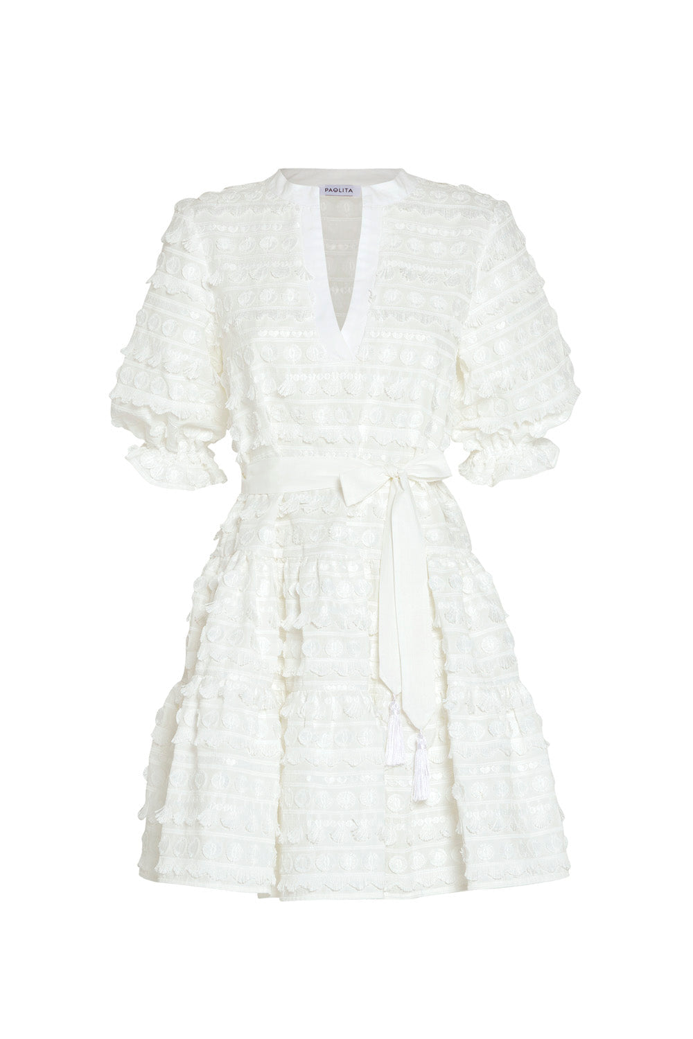 Cachito Long Sleeve Ruffle Dress - XS