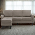 Canapé d'Angle Gris Foncé Compact en Tissu Respirant - Gris