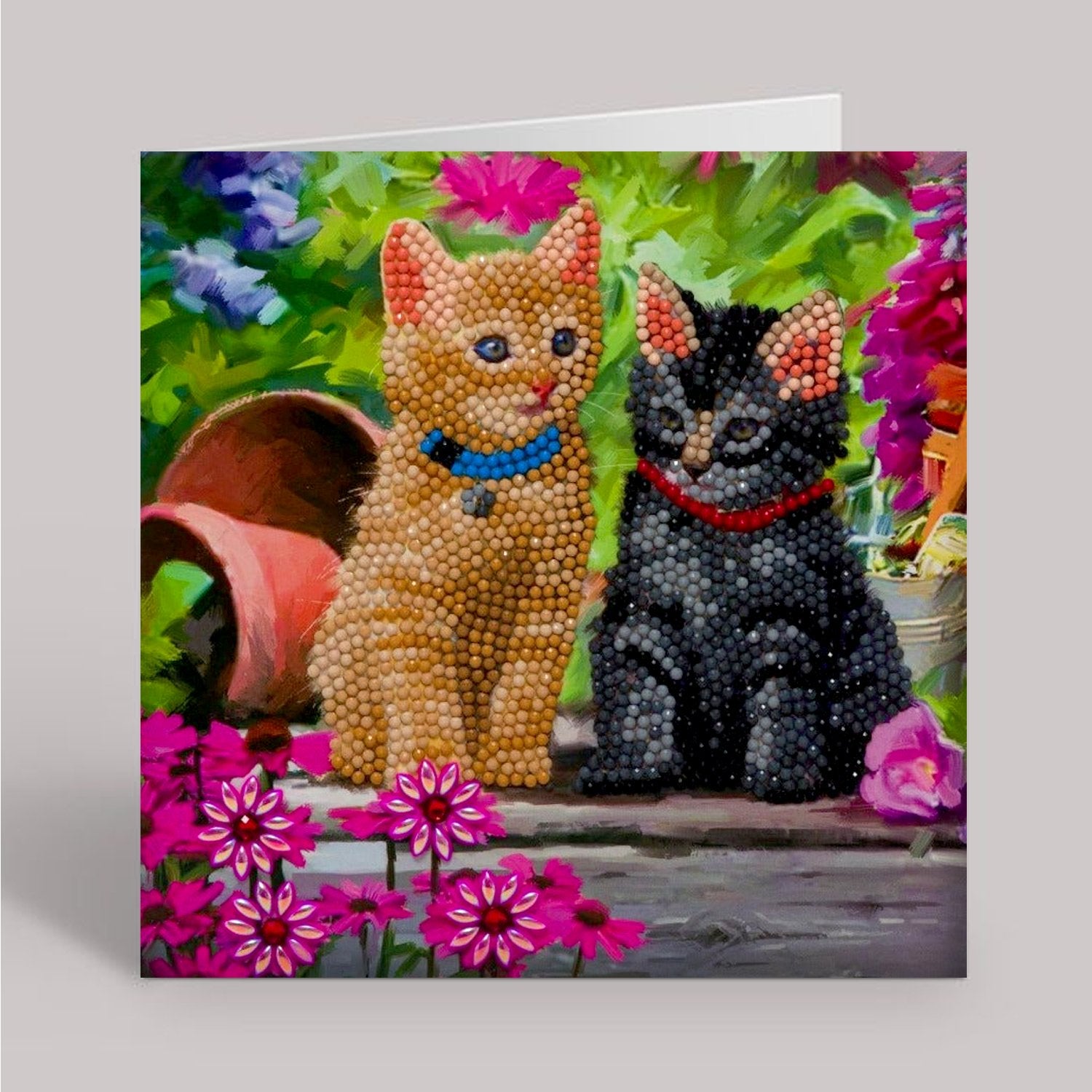 "Cat Friends" Crystal Art Card Kit