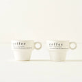 Coffeeaholic Ceramic Espresso Cup (Set of 2)