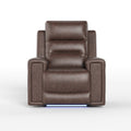 COLAMY AURA Power Recliner with Ambient Lighting - Brown