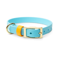 Biothane Dog Collars with Name Plate (Blue/Orange) - Small