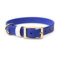 Biothane Waterproof Dog Collar - Stylish and Smell Free (Blue, White) - Large