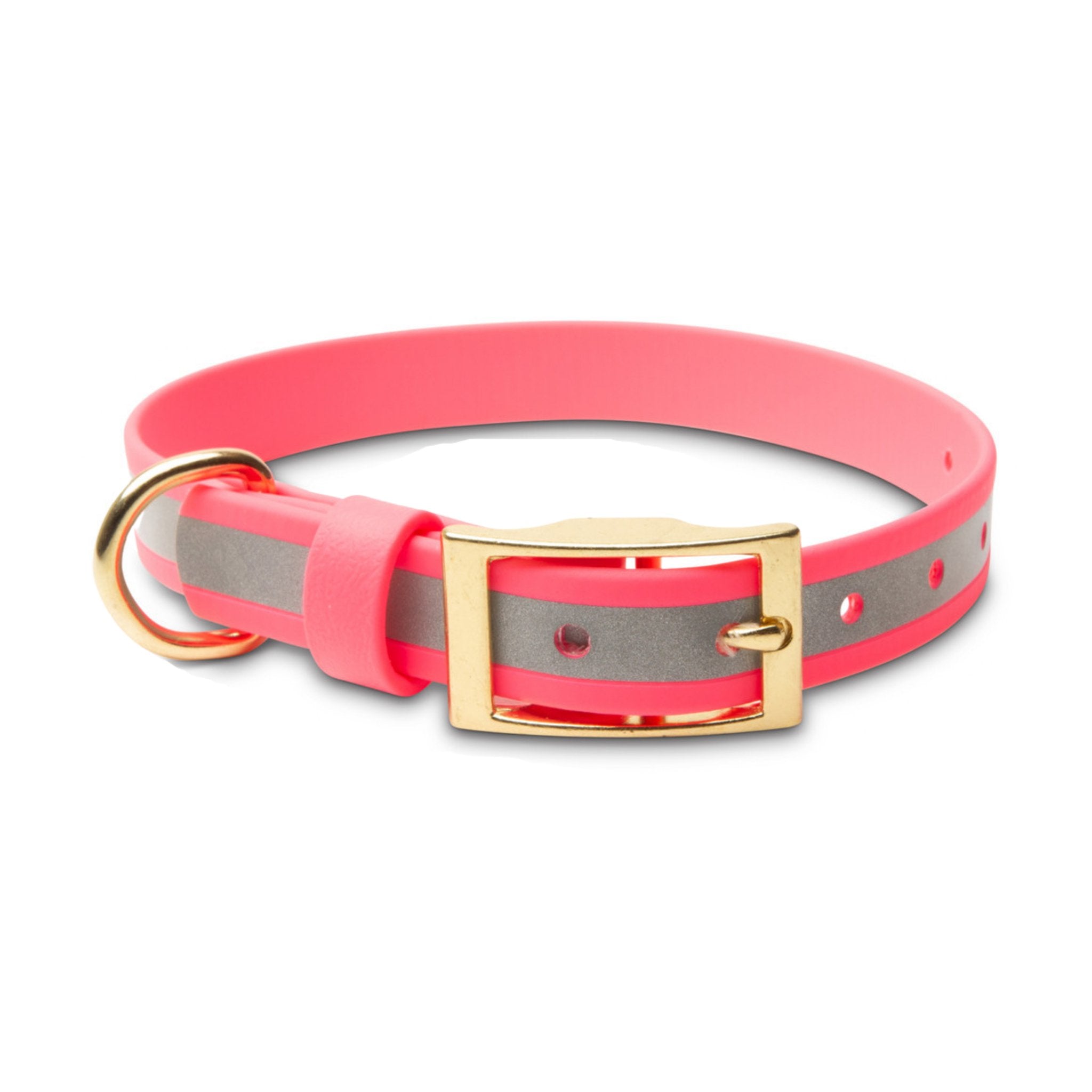 Pink Reflective Waterproof Dog Collar - Stylish and Smell Free (Pink, Reflective) - Large