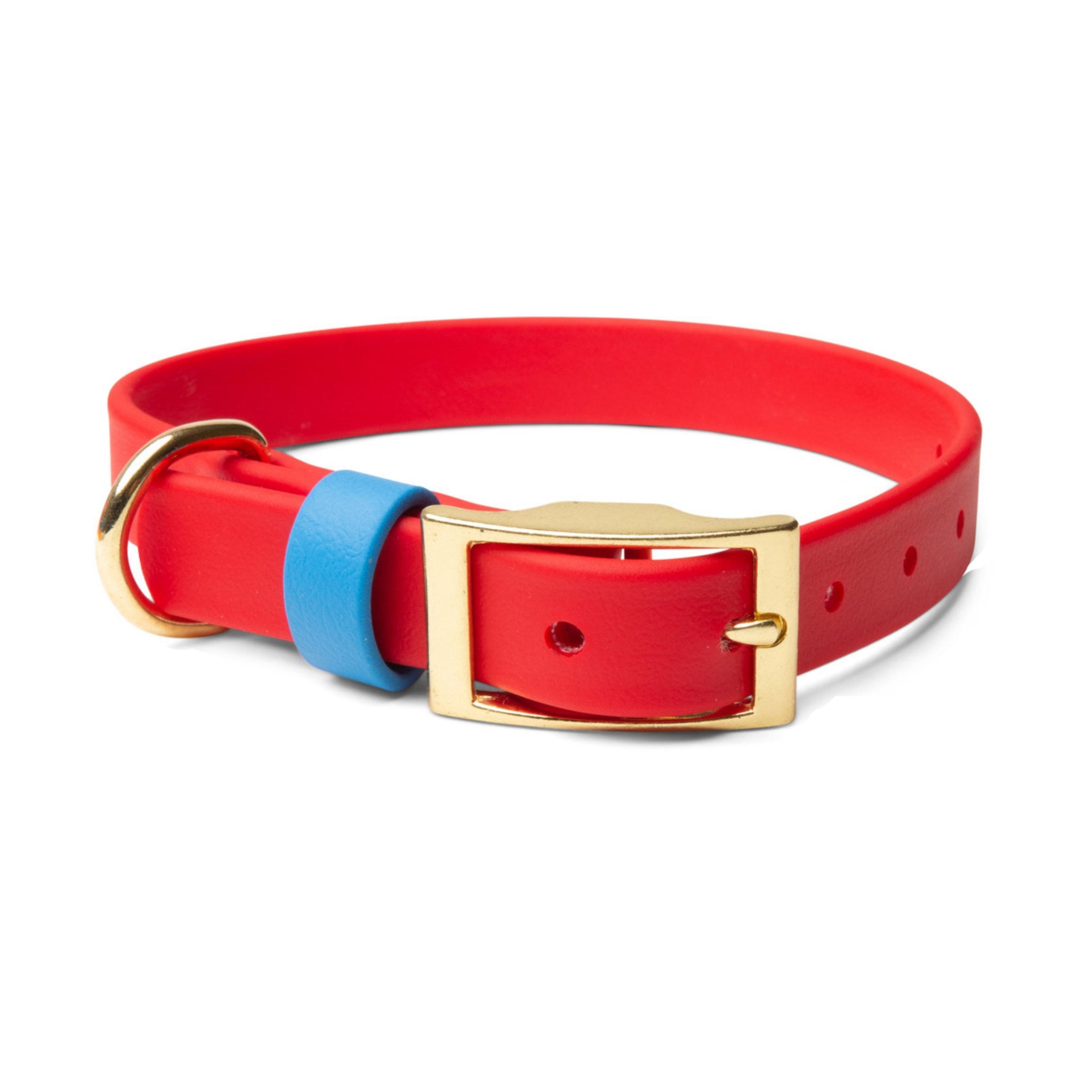 Waterproof Blue & Red Dog Collar - Stylish and Smell Free (Blue. Red) - Small