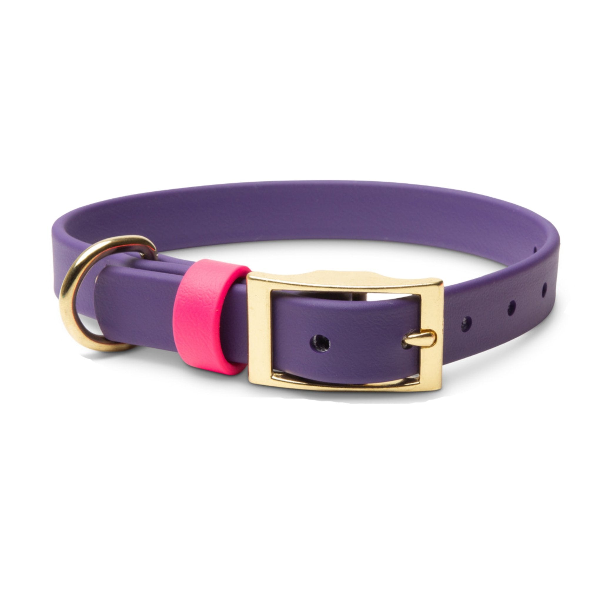 Waterproof Pink & Purple Dog Collar - Stylish and Smell Free (Purple, Pink) - Small