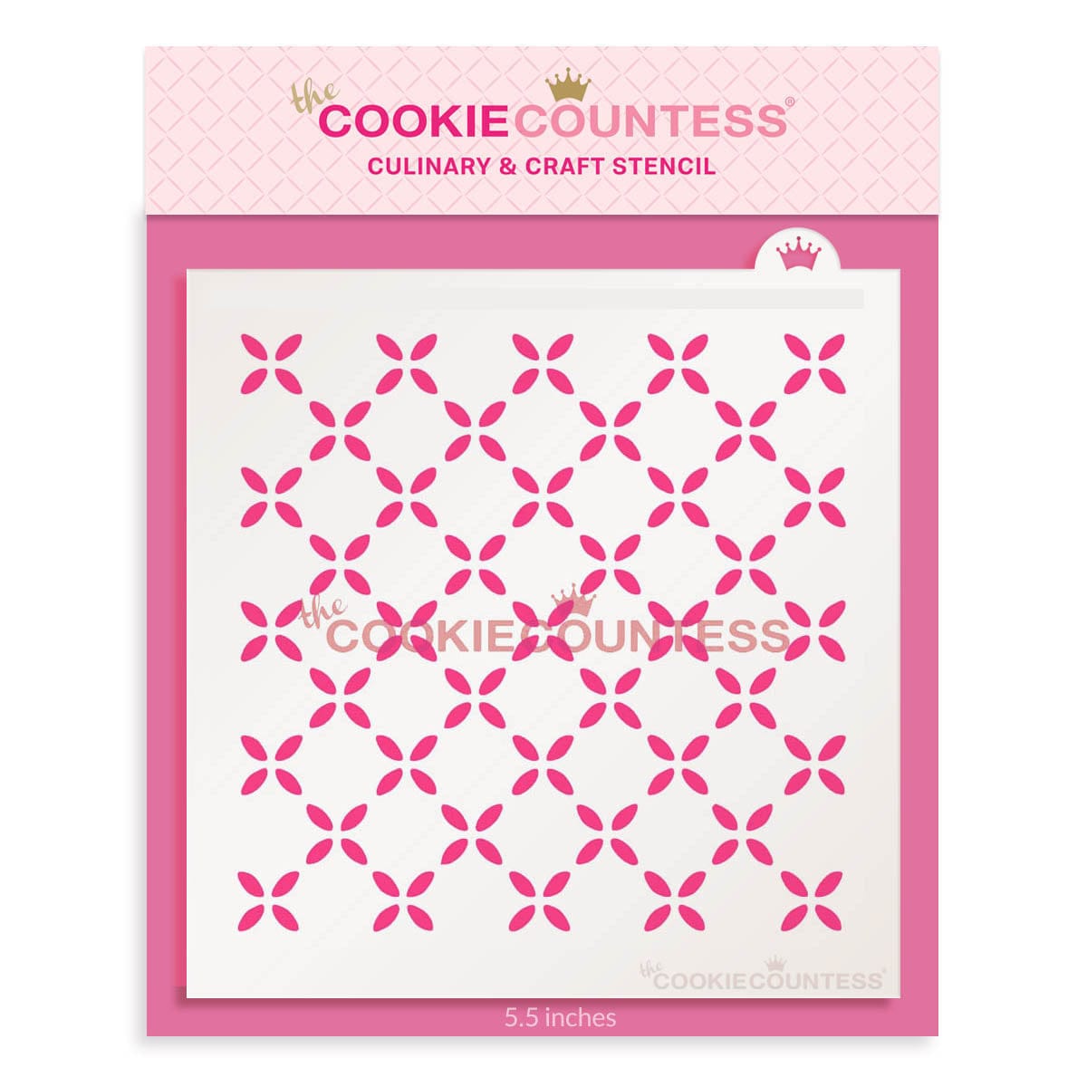 Country Flowers Pattern Stencil