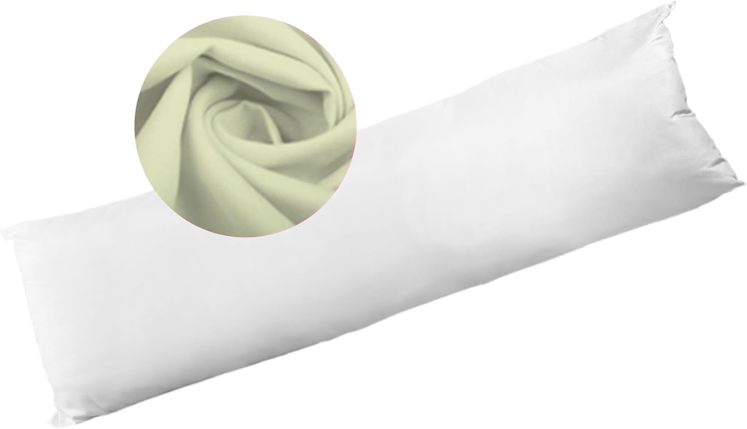 Bolster Pillow Hollowfibre Filled with Free Pillowcase - Single / Cream