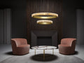CTO Lighting Avalon Halo - Ceiling Rose Chandelier bronze finish with honed alabaster