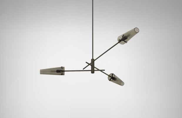 CTO Lighting Axis Small Pendant Light bronze with smoked glass