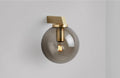 CTO Lighting Gaia - Flush - DALI-B Wall Light satin brass with smoked glass