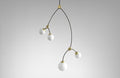 CTO Lighting Ivy - Vertical 4 - DALI-A Pendant Light bronze with satin brass details and shiny opal glass
