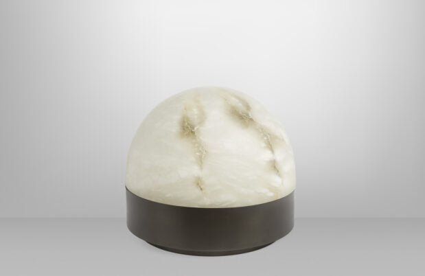 CTO Lighting Lucid 300 Table Lamp antique bronze with honed alabaster UK plug