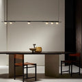 CTO Lighting Modulo - Horizontal - DALI-A Chandelier bronze with smoked kiln glass and matt glass