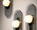 CTO Lighting Modulo - Single - DALI-A Wall Light satin brass with smoked kiln glass and matt glass