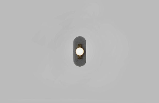 CTO Lighting Modulo - Single Wall Light antique bronze with smoked kiln glass and matt glass