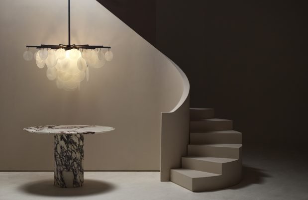 CTO Lighting Nimbus - Large Chandelier bronze with fritted glass