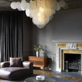 CTO Lighting Nimbus - Large - DALI-A Chandelier satin brass with fritted glass