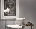 CTO Lighting Oscar Floor Lamp bronze stem with satin brass base and shiny opal glass - 5 amp plug
