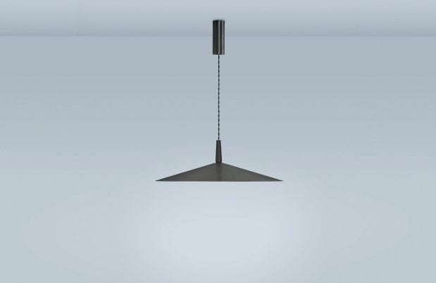 CTO Lighting Tinto - Medium - Flex - DALI-B Pendant Light bronze shade and black silk braided flex