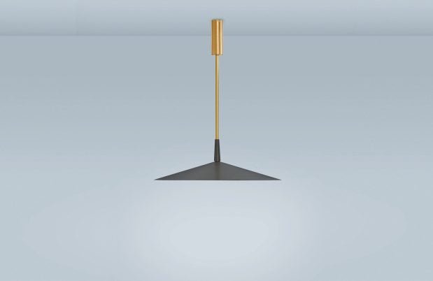 CTO Lighting Tinto - Medium - Rod - DALI-B Pendant Light bronze shade and satin brass details