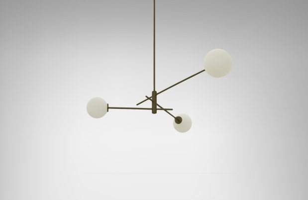 CTO Lighting Trevi Small Pendant Light antique bronze with matt opal glass