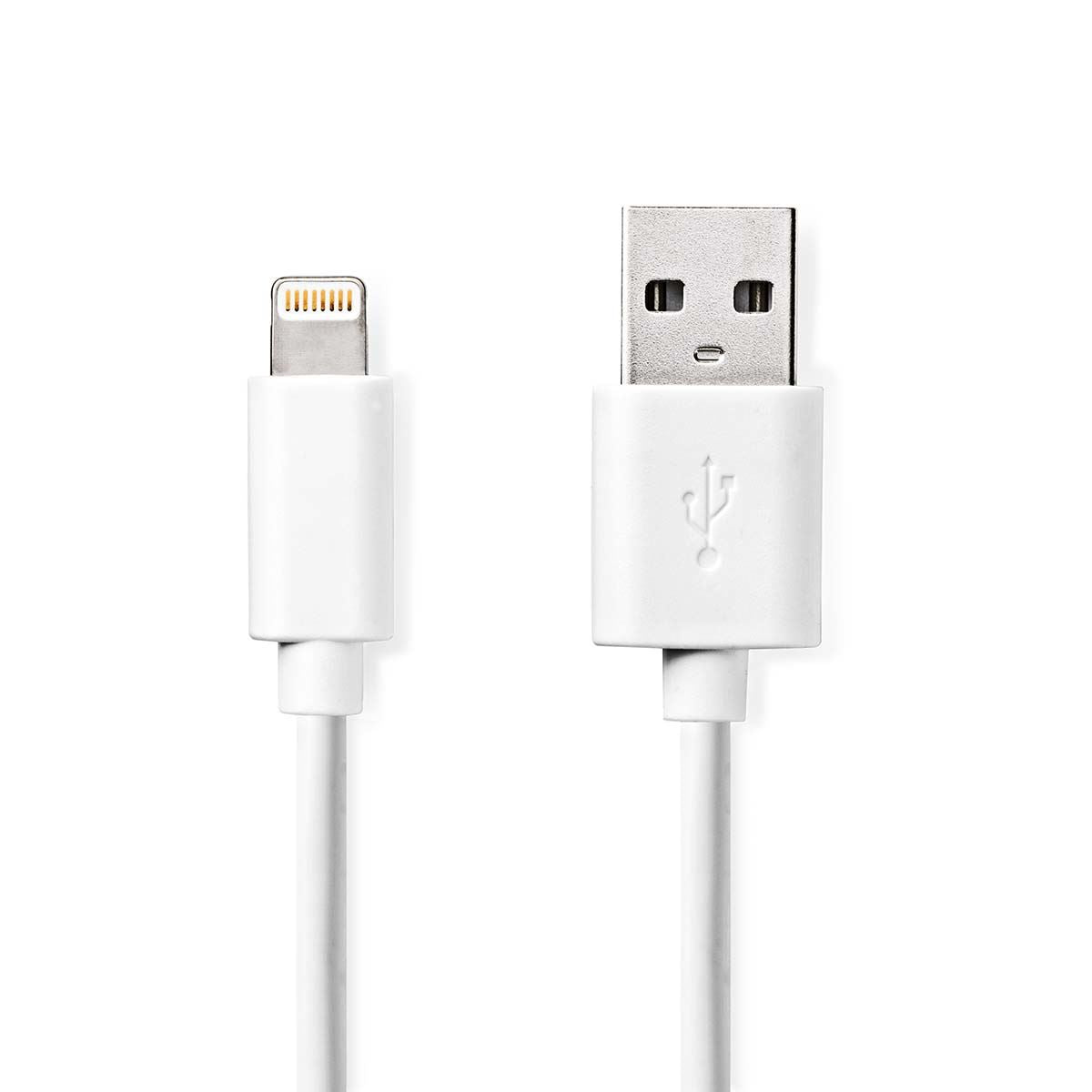 Nedis Lightning Cable | USB 2.0 | Apple Lightning 8-Pin | USB-A Male | 480 Mbps | Nickel Plated | 2.00 m | Round | PVC | White | Label