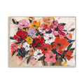 Handcrafted Painting Spring in Full Bloom Bold Floral Art - Gold Frame / 48''x 48''/ 122 x 122 CM