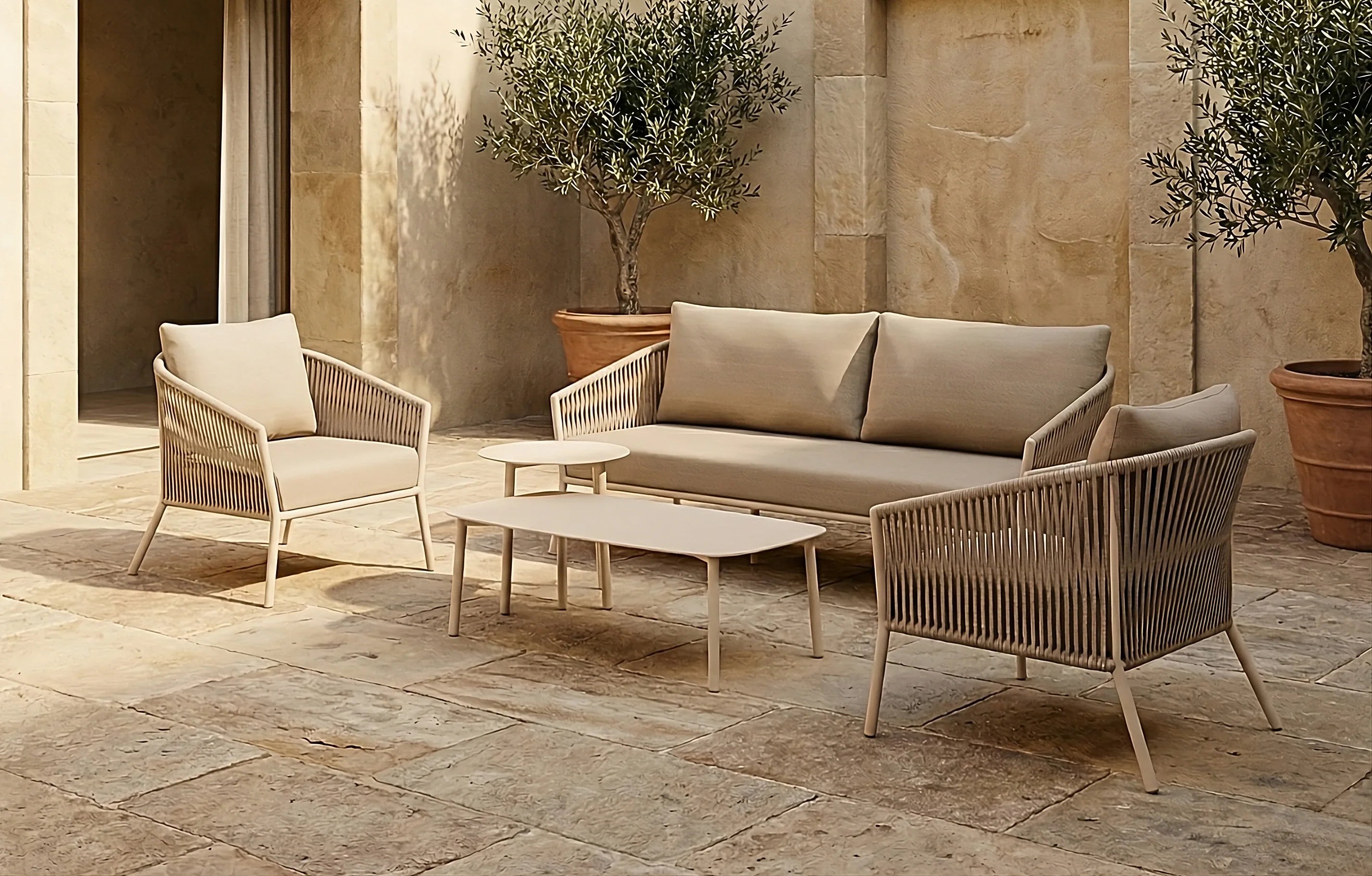 Darcy 5 Seater Woven Garden and Aluminium Sofa and Armchair Set