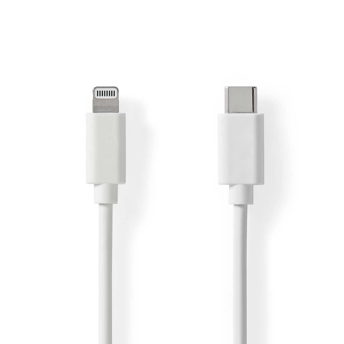 Nedis Lightning Cable | USB 2.0 | Apple Lightning 8-Pin | USB-C Male | 480 Mbps | Nickel Plated | 1.00 m | Round | PVC | White | Label