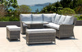 Della Porta 10 Seater Grey Corner Garden Sofa Set With Up-Down Table