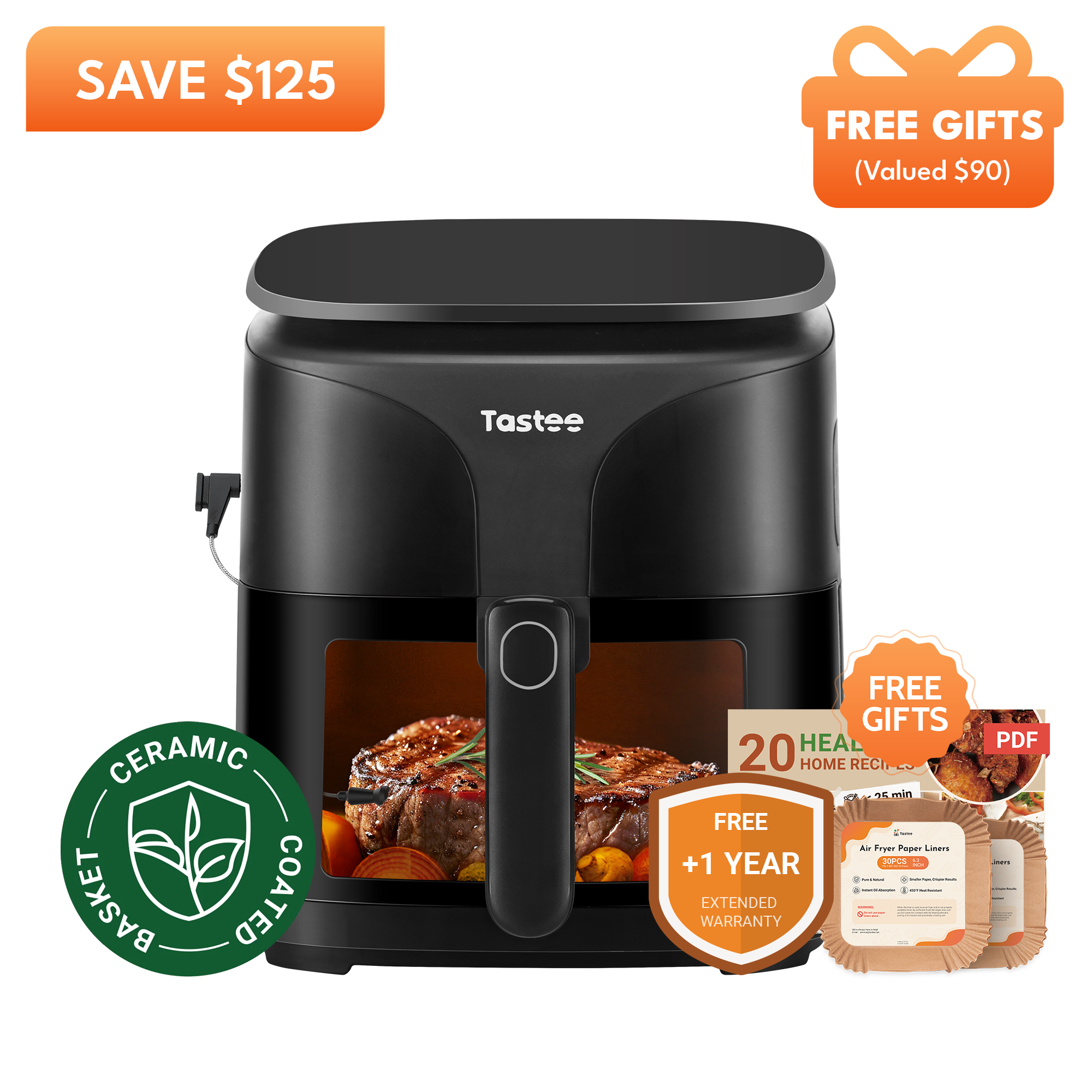 Tastee Sensor Magic Smart Air Fryer (Ceramic Coated Basket)