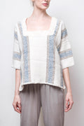 Zoe Hand-Woven Organic Cotton Top - White - one size