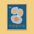 Egg Fun Facts Print - 18x24" / Natural Frame