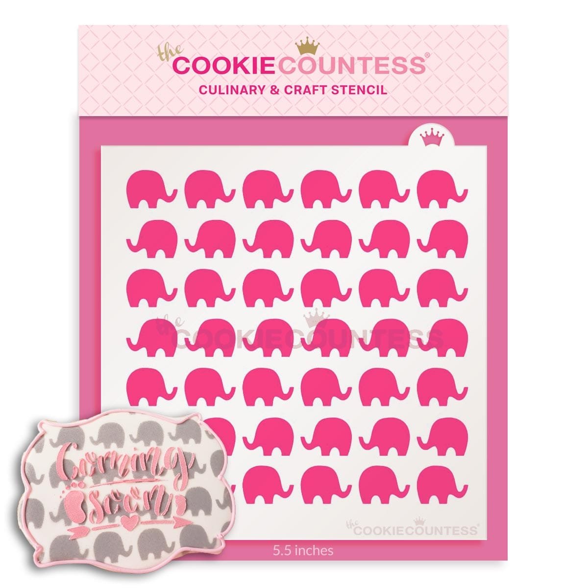 Elephants Pattern Stencil