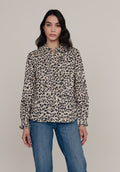 Emeline Vintage Animal Print Shirt In Cream - 16