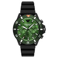 Emporio Armani AR11463 Men's Diver Chronograph Watch – 43mm Green Dial Black Silicone Strap