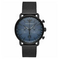 Emporio Armani Claudio Chronograph AR11201 Men's Watch - 43mm Navy Dial Black Mesh