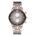 Emporio Armani Claudio AR1721 Men's Chronograph Watch – 43mm Grey Dial Two-Tone Bracelet