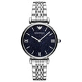 Emporio Armani Gianni T-Bar AR11091 Women's Watch – 32mm Blue Sunray Dial Silver Steel Bracelet