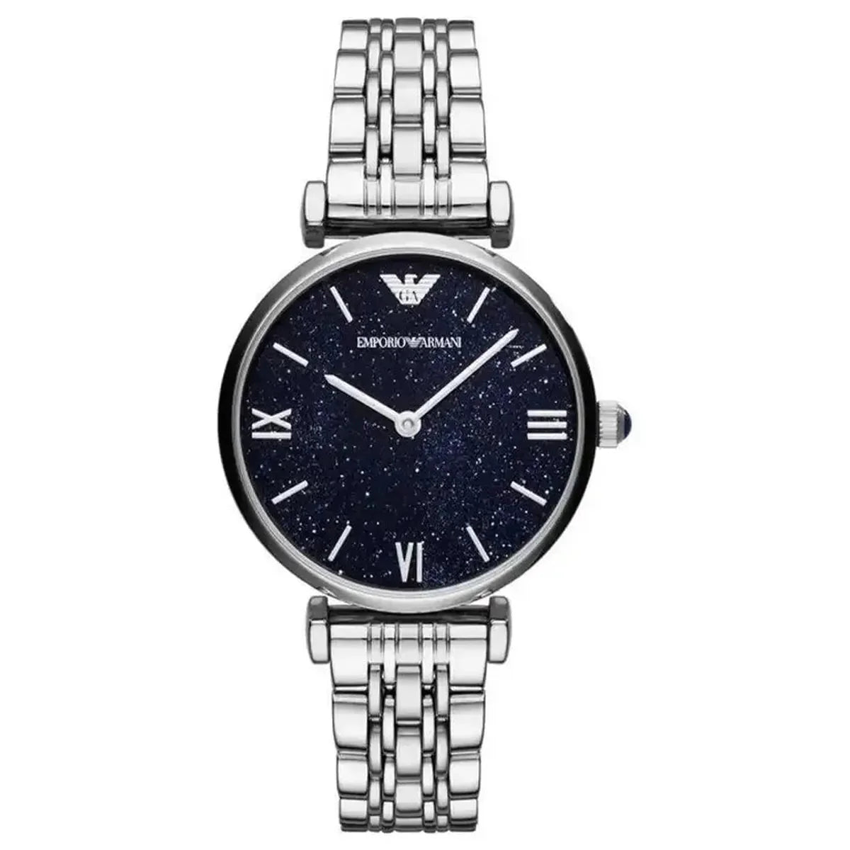 Emporio Armani Gianni T-Bar AR11091 Women's Watch – 32mm Blue Sunray Dial Silver Steel Bracelet