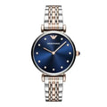 Emporio Armani Gianni T-Bar AR11092 Women's Watch – 32mm Blue Dial Two-Tone Steel Bracelet