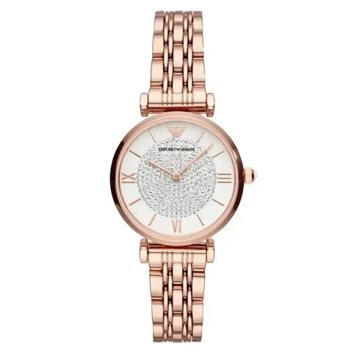 Emporio Armani Gianni T-Bar AR11244 Women's Watch – 32mm Rose Gold Steel Bracelet