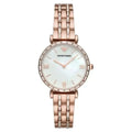 Emporio Armani Gianni T-Bar AR11294 Women's Mother of Pearl Dial Rose Gold Stainless Steel Watch